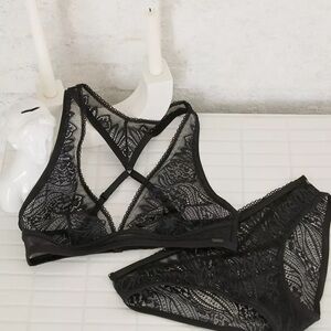 Calvin Klein Black Sheer Lace Panties